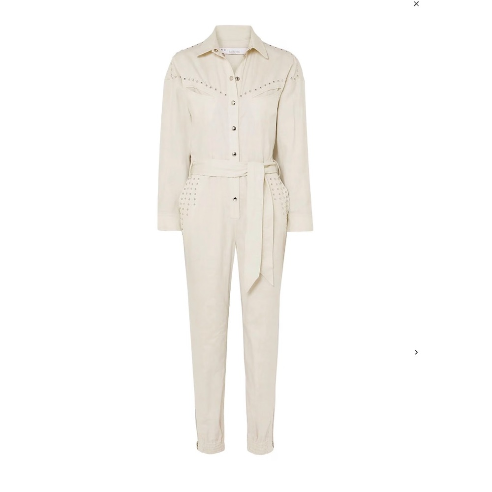 IRO Belted Embellished Linen And Cotton-Blend Jumpsuit